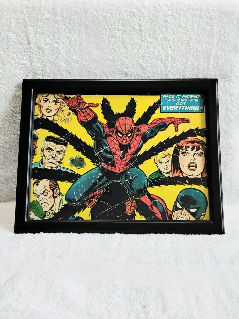 3/$35 8 1/2" x 11" Framed Spider-Man & Characters (Faux Worn) Custom Pic!!